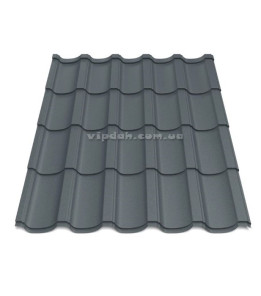 Металочерепиця Модерн Thyssenkrupp Німеччина 0,50мм антрацит 7016 мат розмір під замовлення