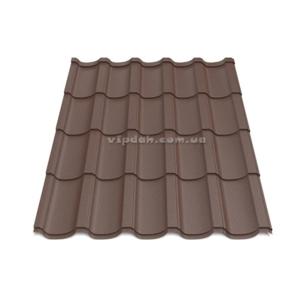 Металочерепиця Модерн П. Корея 0,45 мм темно-зелений 6005 мат розмір під замовлення