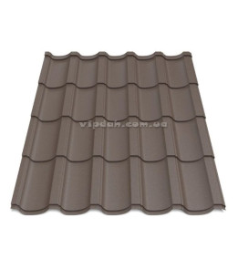 Металочерепиця Модерн Словаччина 0,45 мм темно-коричневий 8019 мат розмір під замовлення
