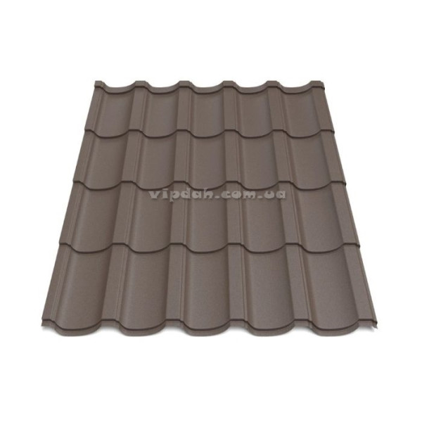 Металочерепиця Модерн П. Корея 0,45 мм темно-зелений 6005 мат розмір під замовлення