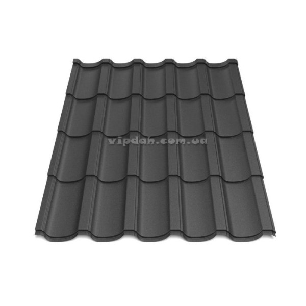 Металочерепиця Модерн П. Корея 0,45 мм темно-зелений 6005 мат розмір під замовлення