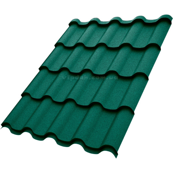 Металочерепиця Преміум П. Корея 0,45 мм зелений 6020 мат розмір під замовлення
