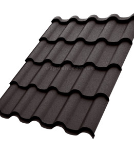 Металочерепиця Преміум Словаччина 0,45 мм темно-коричневий 8019 мат розмір під замовлення