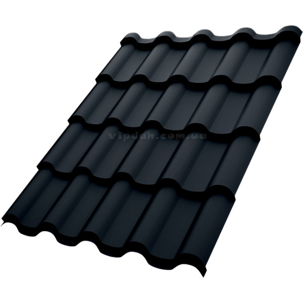 Металочерепиця Преміум Словаччина 0,50мм т. коричневий 8019 High Build розмір під замовлення