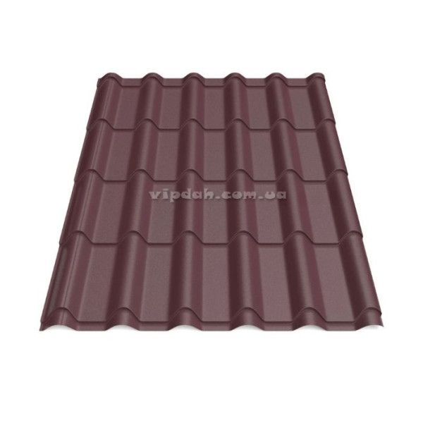 Металочерепиця Ретро Словаччина 0,50 мм темно-зелений 6005 мат розмір під замовлення