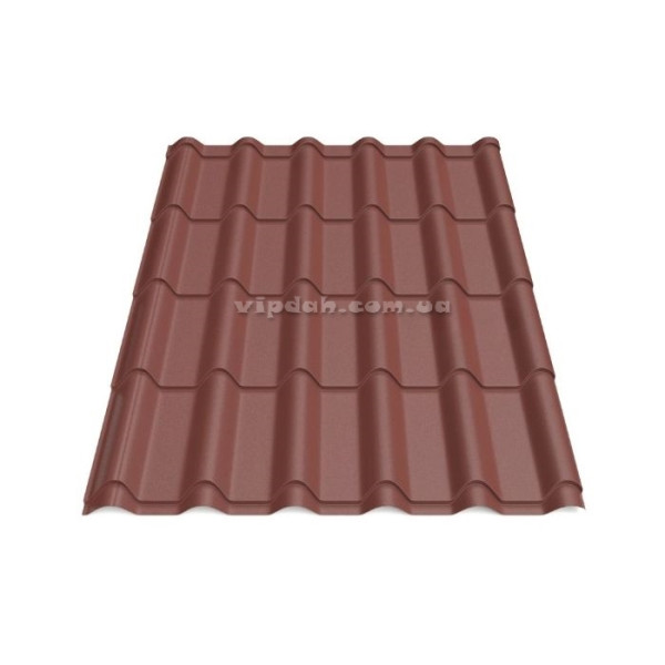 Металочерепиця Ретро Преміум Thyssenkrupp Німеччина 0,50мм коричневий 8017 мат розмір під замовлення