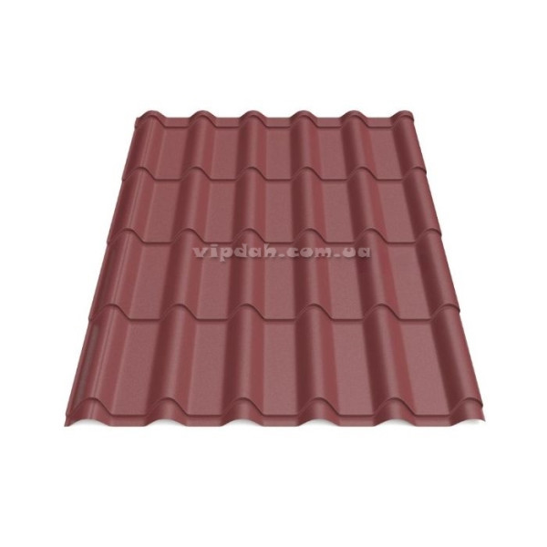 Металочерепиця Ретро Преміум Arvedi ІталІя 0,50мм стигла вишня 3005 мат розмір під замовлення