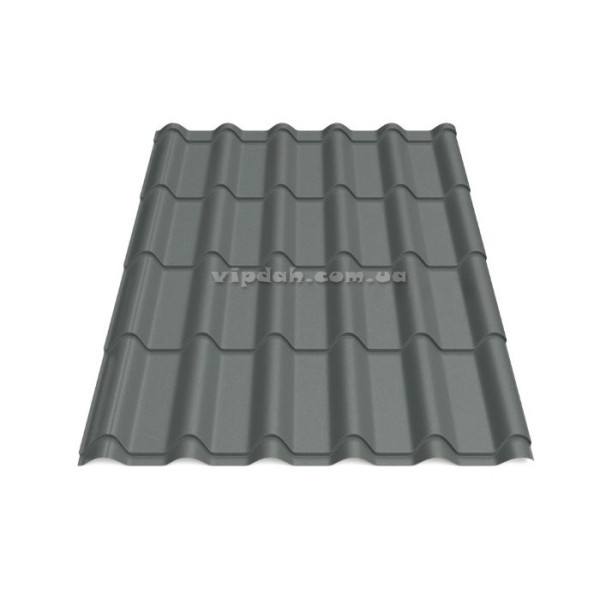 Металочерепиця Ретро Словаччина 0,50 мм темно-зелений 6005 мат розмір під замовлення