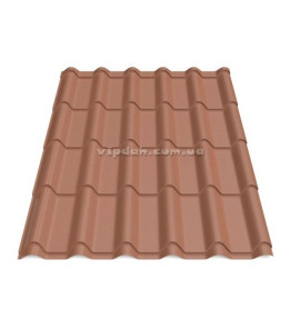 Металочерепиця Ретро Словаччина 0,45 мм теракотовий 8004 мат розмір під замовлення