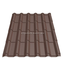 Металочерепиця Ретро Преміум Thyssenkrupp Німеччина 0,50мм коричневий 8017 мат розмір під замовлення