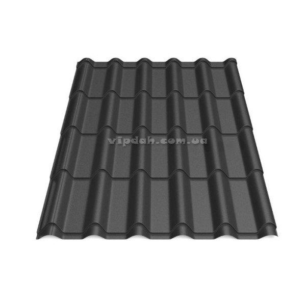 Металочерепиця Ретро Словаччина 0,50 мм темно-зелений 6005 мат розмір під замовлення