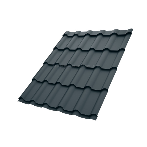 Металочерепиця Ретро Словаччина 0,50 мм т. коричневий 8019 High Build розмір під замовлення