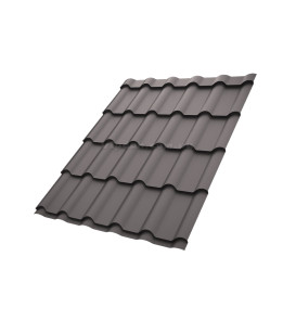 Металочерепиця Ретро Словаччина 0,50 мм т. коричневий 8019 High Build розмір під замовлення