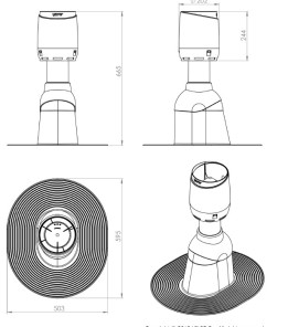 Дефлектор ALIPAI Flow  скатний/пологий - Ø110 640мм