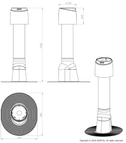 Дефлектор ALIPAI Flow  скатний/пологий - Ø160 1000мм