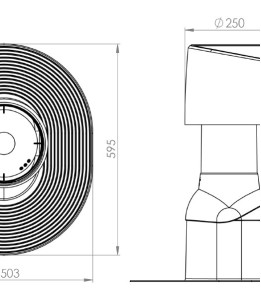 Дефлектор ALIPAI Flow  скатний/пологий - Ø160 620мм