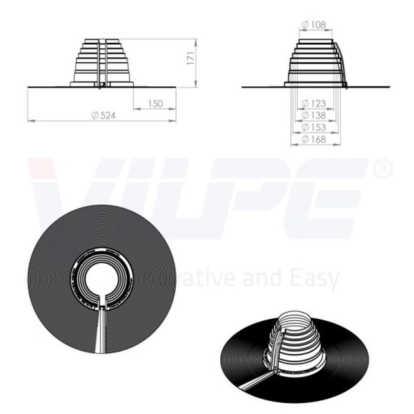 R-FELT роз'ємний гумовий ущільнювач Ø від 19 до 250 мм