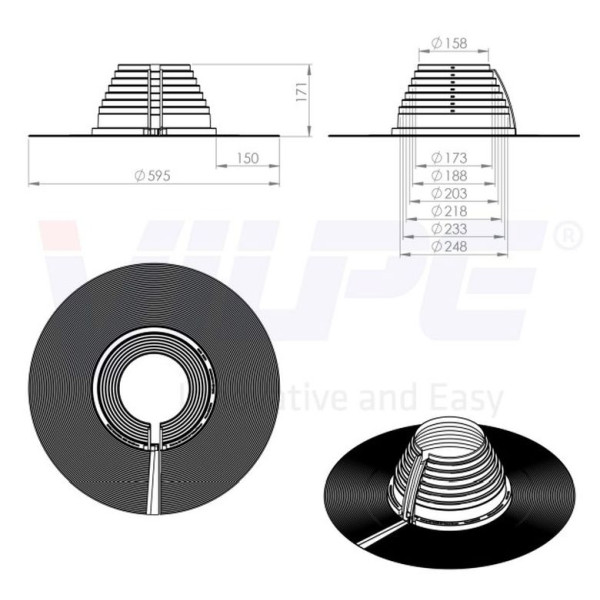 R-FELT роз'ємний гумовий ущільнювач Ø від 19 до 250 мм