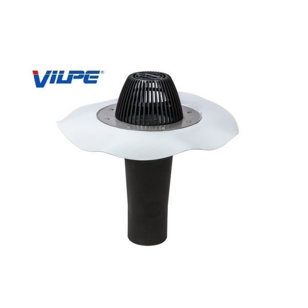 Водостічна воронка, фланець ПВХ Алкорплан світло-сірий АМ - Ø110 350мм