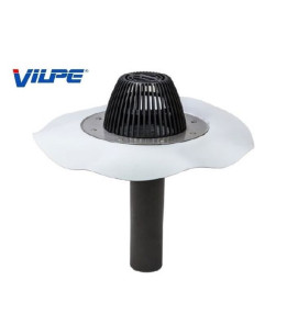 Водостічна воронка, фланець ПВХ Алкорплан світло-сірий АМ - Ø75 350мм