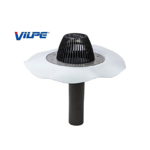 Водостічна воронка, фланець ПВХ Алкорплан світло-сірий АМ - Ø75 350мм