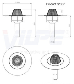 Водостічна воронка, фланець бітум АМ - Ø75 350мм