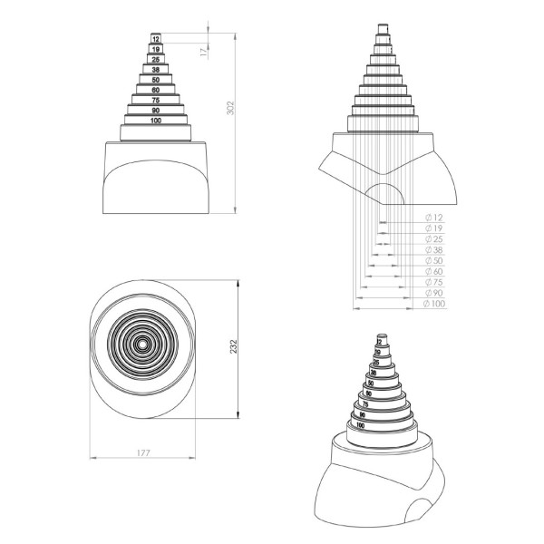 Антенний комір для антен та труб Ø 12 - 100 мм