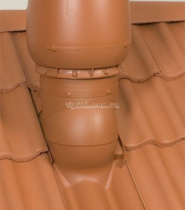 Вентиляційний вихід Vilpe xl 500мм, Ø200 утеплений + ковпак Червоний