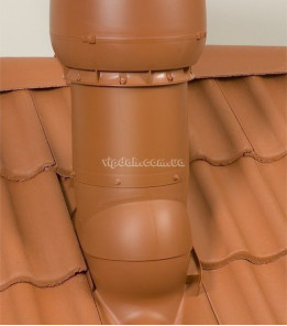 Вентиляційний вихід Vilpe xl 700мм, Ø200 утеплений + ковпак Червоний