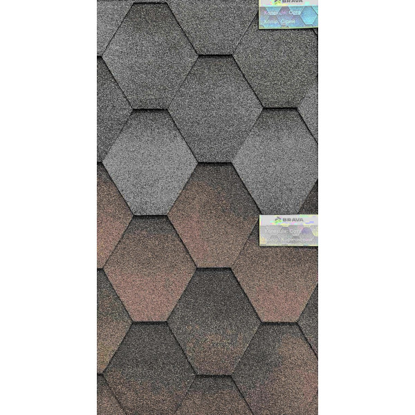 Бітумна черепиця BRAVA Сота Сіра