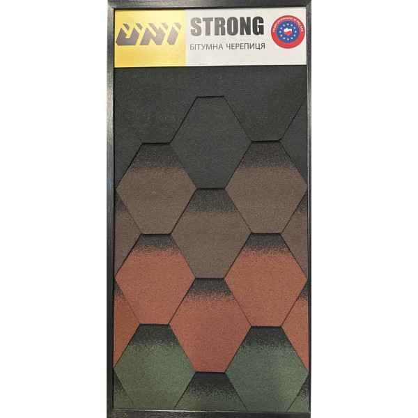 Бітумна черепиця Matizol Uni Strong (сота) Зелений