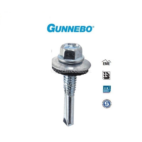 Саморіз оцинк покрівельний GUNNEBO по металу 5,5х35мм