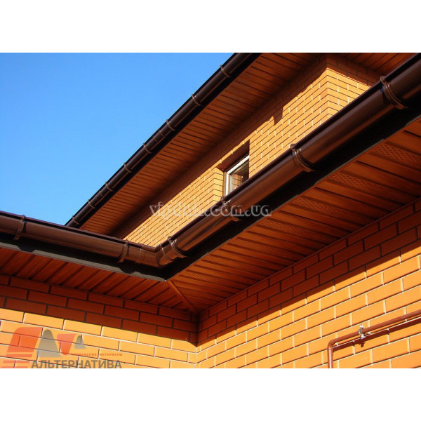 З'єднувач ринви з вкладкою PROFiL Ø130 колір Коричневий