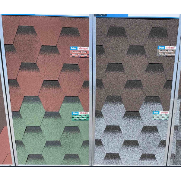 Бітумна черепиця BTM Shingle Rubin (сота) Коричневий