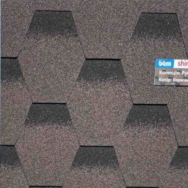 Бітумна черепиця BTM Shingle Rubin (сота) Коричневий