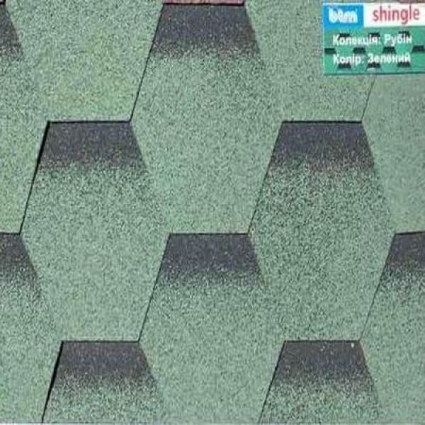 Бітумна черепиця BTM Shingle Rubin (сота) Зелений