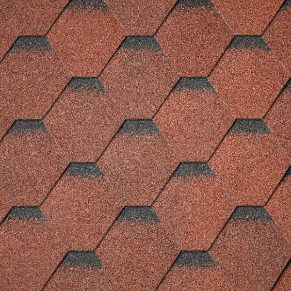 Бітумна черепиця IKO Superglass HEX 20 Tile Red Ultra