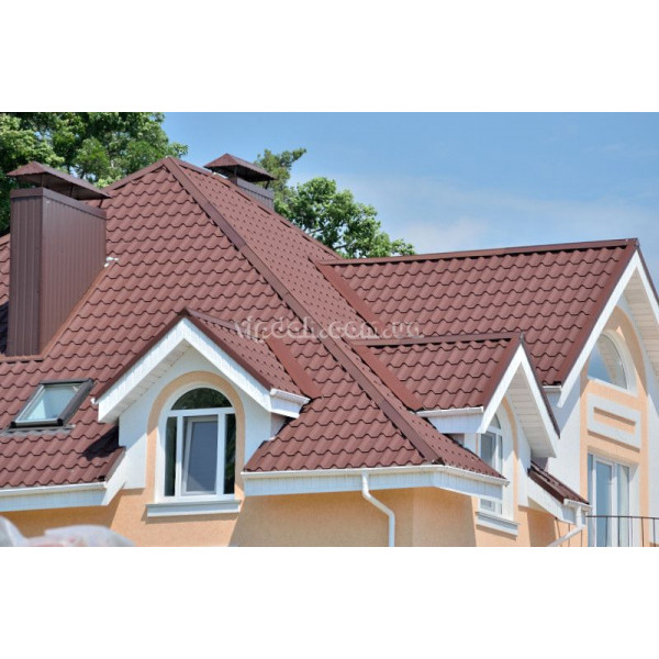 Металочерепиця Ретро Словаччина 0,50 мм темно-зелений 6005 мат розмір під замовлення