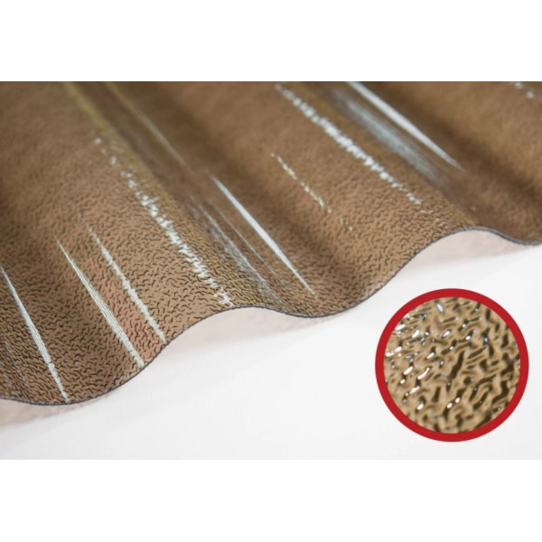 Полікарбонатний шифер TOMO Plex бронзовий текстурований 2000*1045*1,1мм хвиля