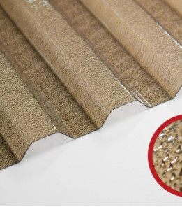 Полікарбонатний шифер TOMO Plex бронзовий текстурований 2000*1045*1,1мм трапеція