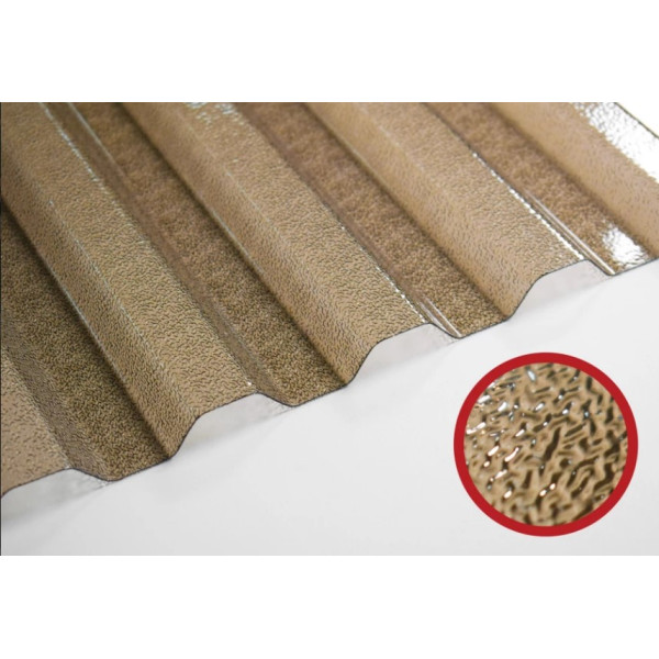 Полікарбонатний шифер TOMO Plex бронзовий текстурований 2000*1045*1,1мм трапеція