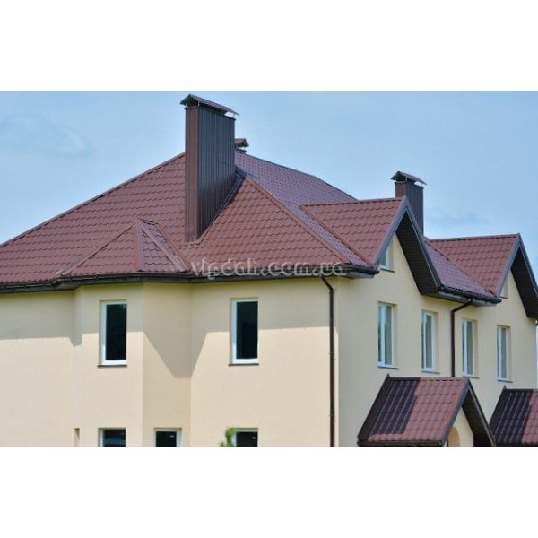 Металочерепиця Ера В'єтнам 0,40мм стигла вишня 3005 мат розмір під замовлення