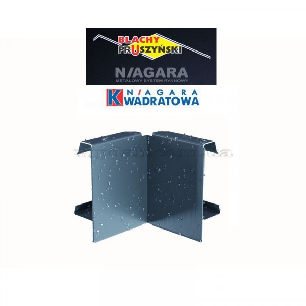 Кут внутрішній для декоративної накладки ринви Niagara квадратна колір Графітовий