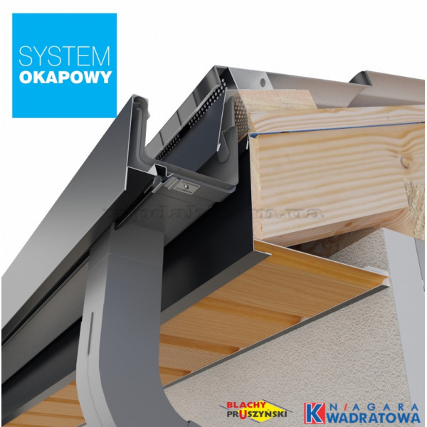 Гак довгий Niagara квадратна Ø125 колір Графітовий