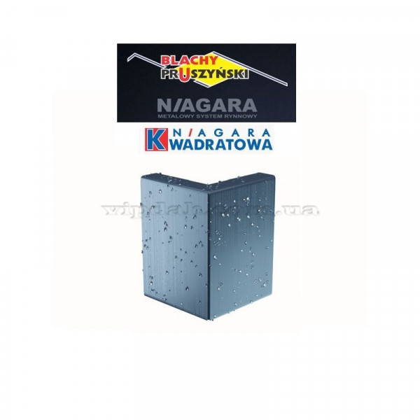 Кут зовнішній для декоративної накладки ринви Niagara квадратна колір Графітовий