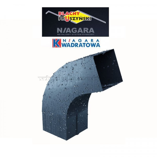 Колено Niagara квадратная Ø80 цвет Графитовый