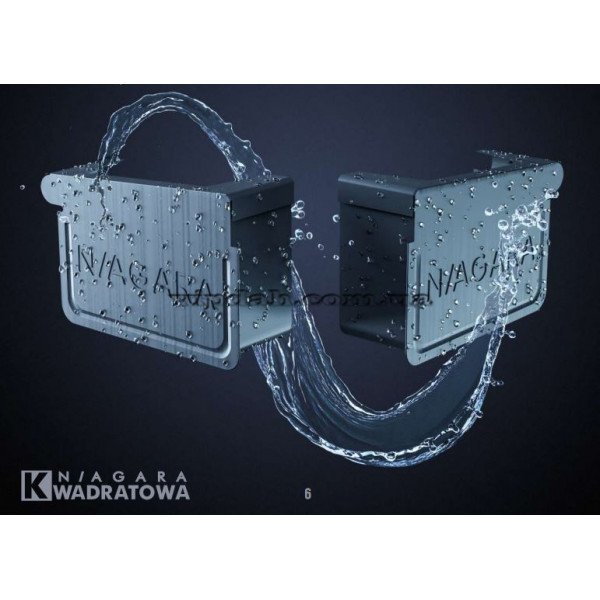 Заглушка ліва Niagara квадратная Ø125 колір Графітовий