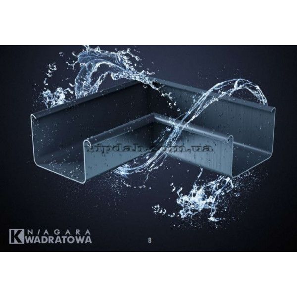 Кут ринви внутрішній 90° Niagara квадратная Ø125 колір Графітовий