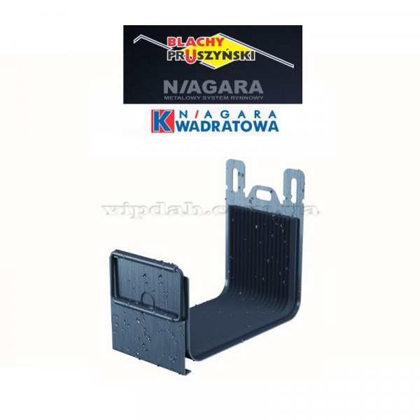 З’єднувач ринви під накладку Niagara квадратна Ø125 колір Графітовий