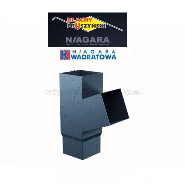 Трійник Niagara квадратна Ø80 колір Графітовий